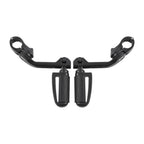 1 1/4 in Highway Bar Footpegs Long Angled Mount Kit for Motorcycle Matte Black
