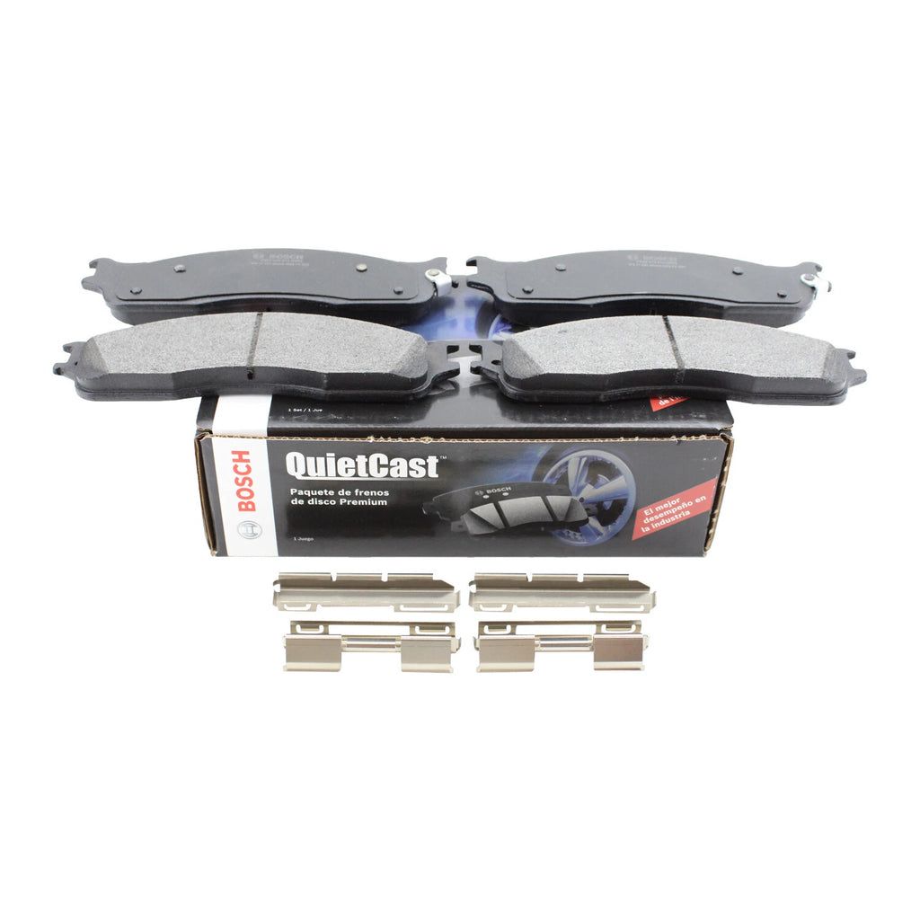 Set of 4 Bosch QuietCast Front Disc Brake Pads for Ram 1500 2500 3500 4000 (2010–2023)