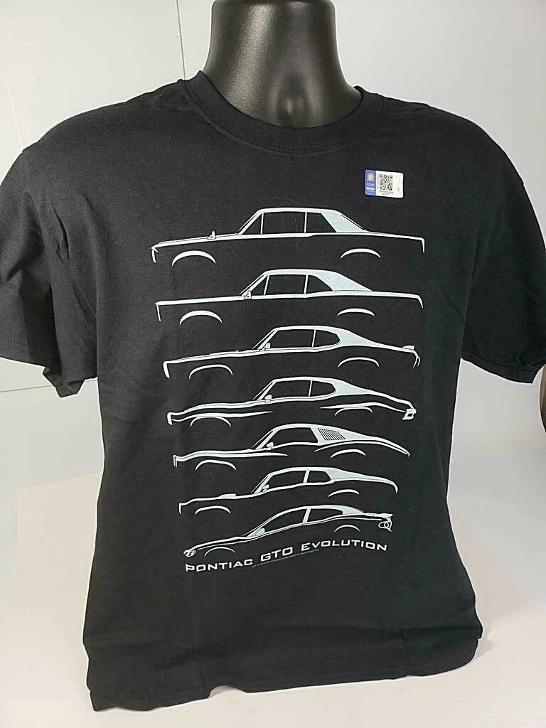 Pontiac T-Shirt Black Gray GTO Models Evolution Licensed for Pontiac GTO (2004–2006)