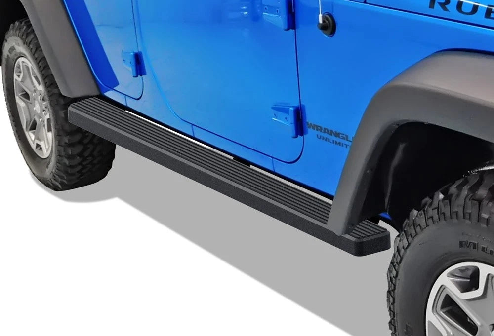 4" Matte Black Running Boards for Jeep Wrangler JK (2007–2018)