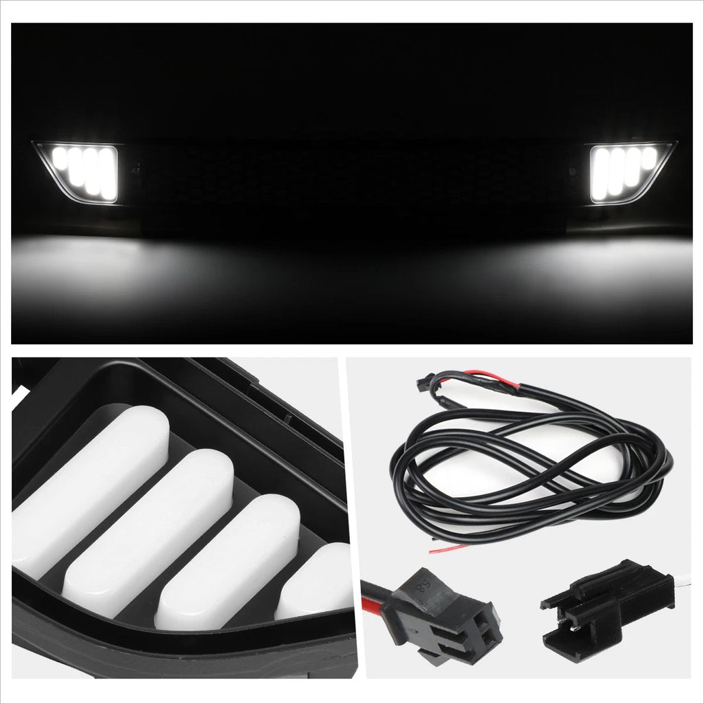 Vertical Fence Front Lower Bumper Grille Frame w/LED DRL for Ford Mustang (2015–2017)