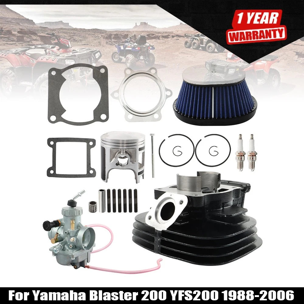 Cylinder Carburetor Piston Gasket Kit for Yamaha Blaster YFS200 (1988–2006)