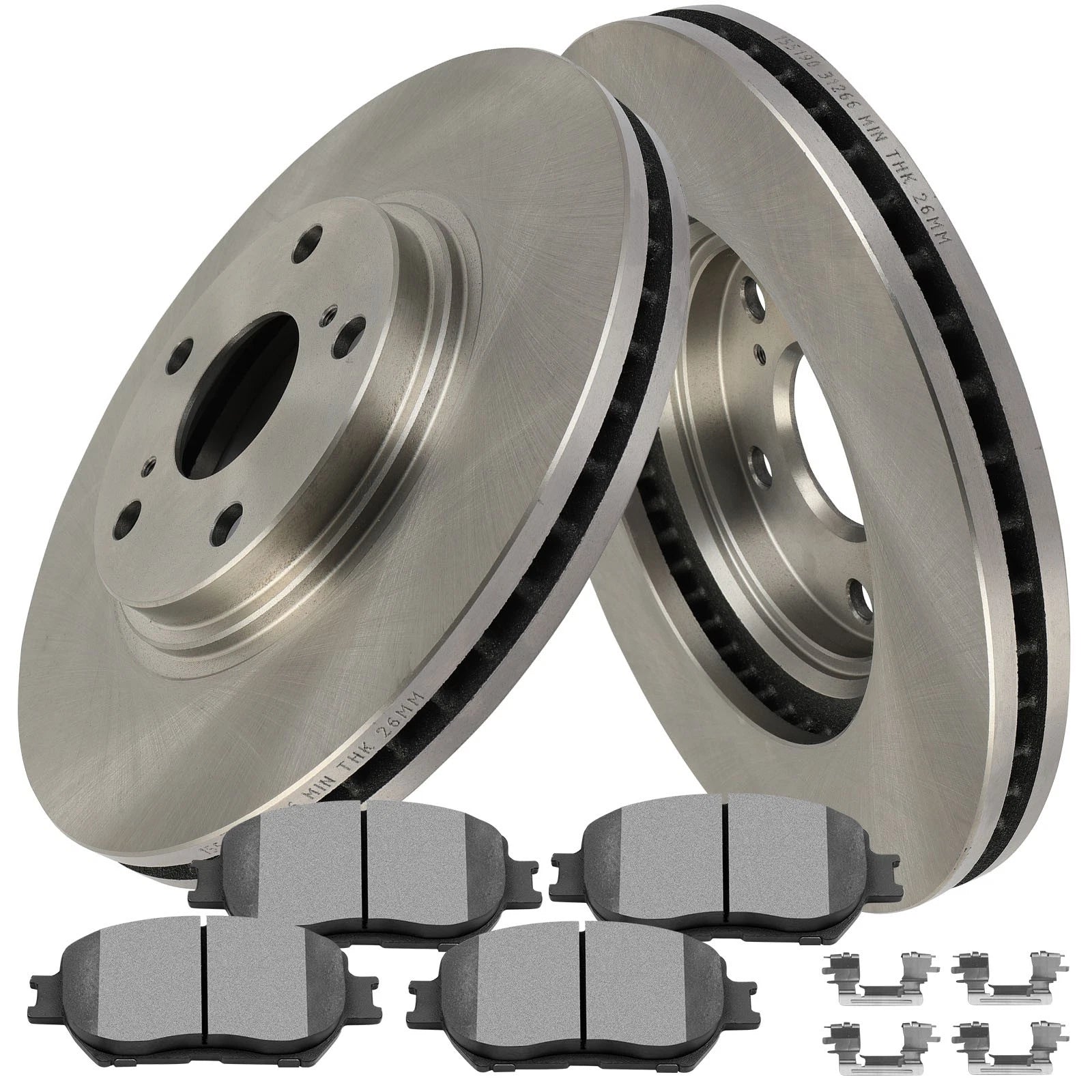 Set of 2 Front Brake Disc Rotors & Ceramic Pads 296mm for Toyota Camry (2002–2004)