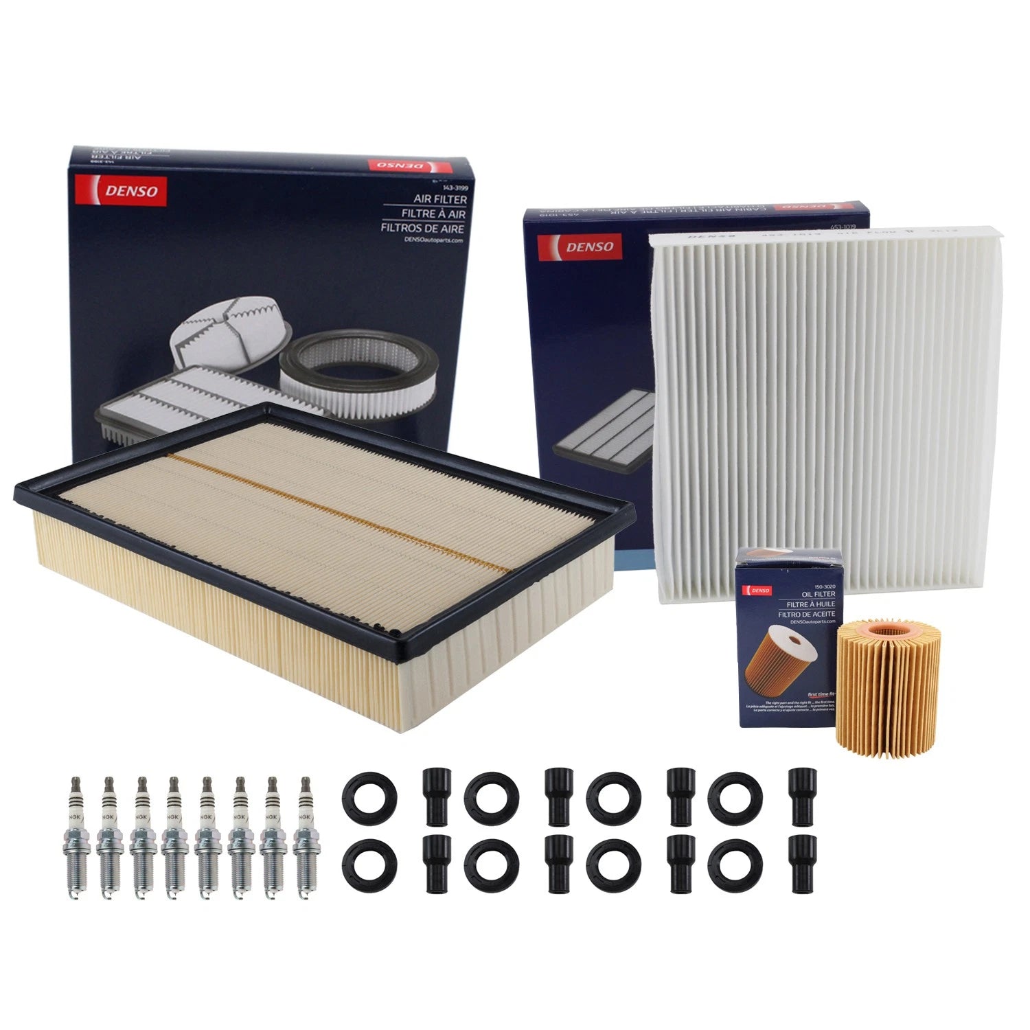 Denso Tune Up Kit with NGK 8 Spark Plugs & Boots for Lexus GX460 (2010–2023)