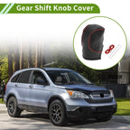 Car Pebbled Gear Shift Knob Cover for Honda Civic  - Black Red Faux Leather