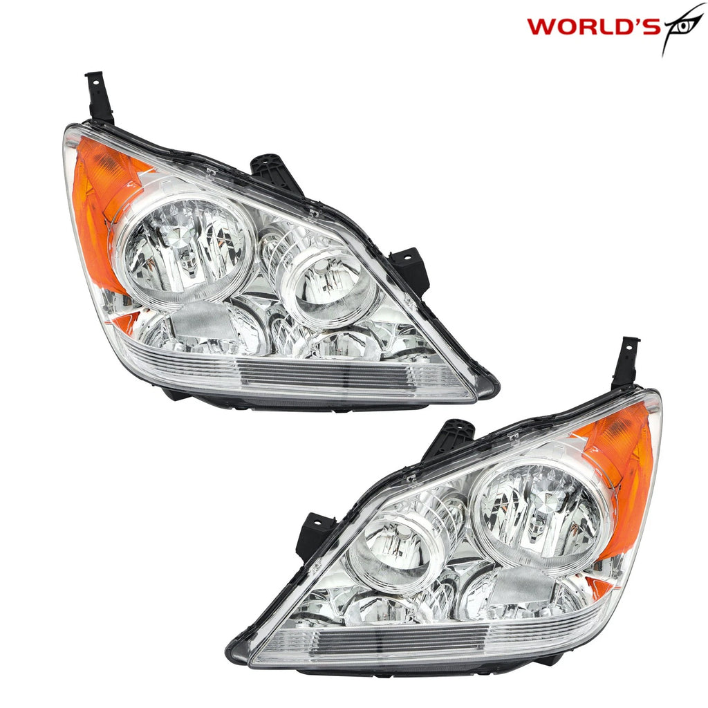 Set of 2 Chrome Halogen Headlights for Honda Odyssey (2005–2010)