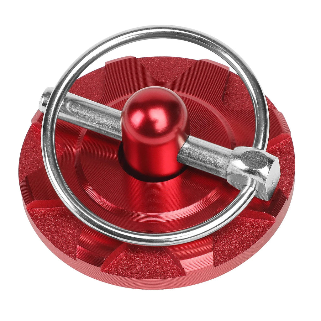 Hood Locking Latch Pin Kit for Universal Fit Vehicles (Red Aluminum)
