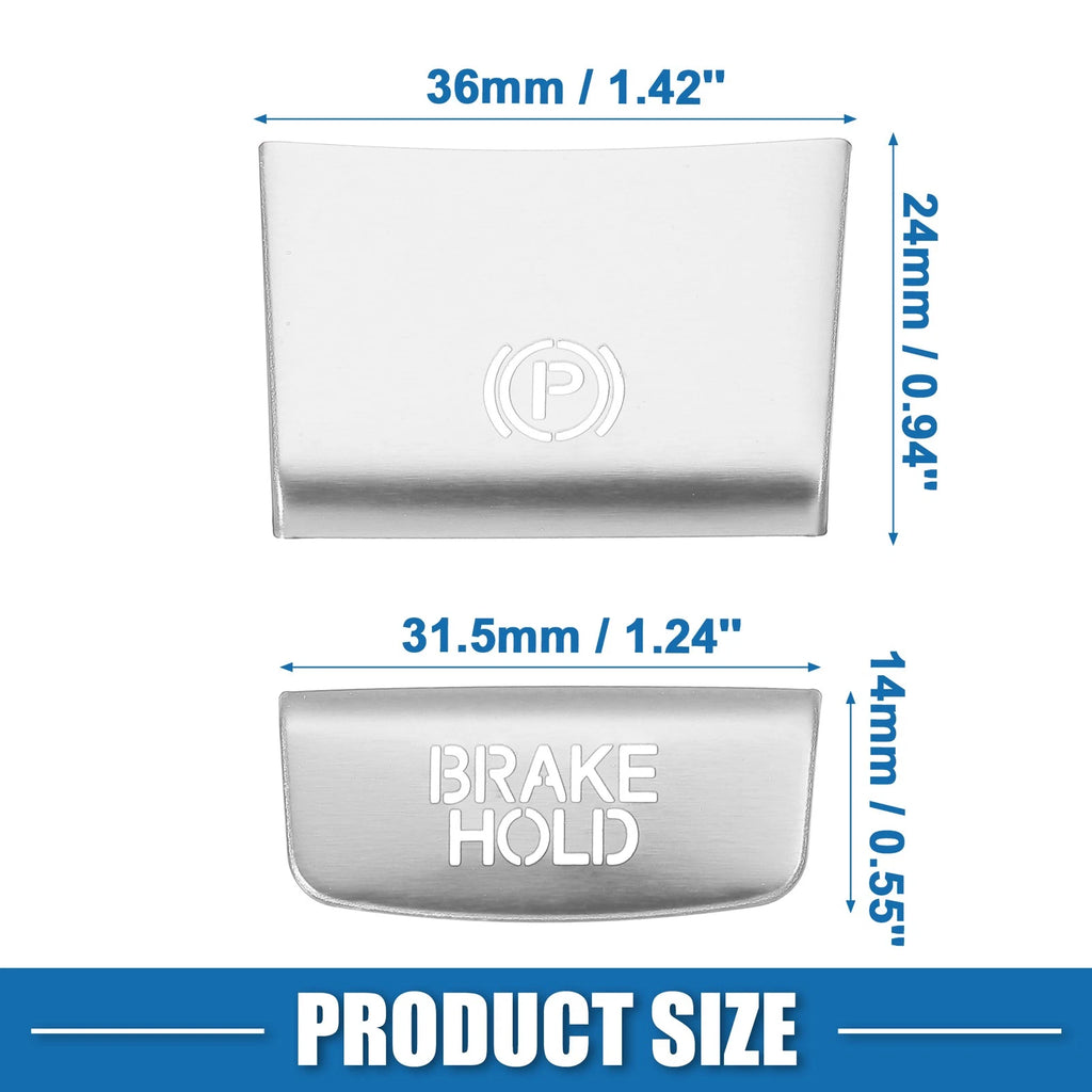 2pcs Handbrake Button Sticker for Honda HR-V (2016–2022) Silver Tone