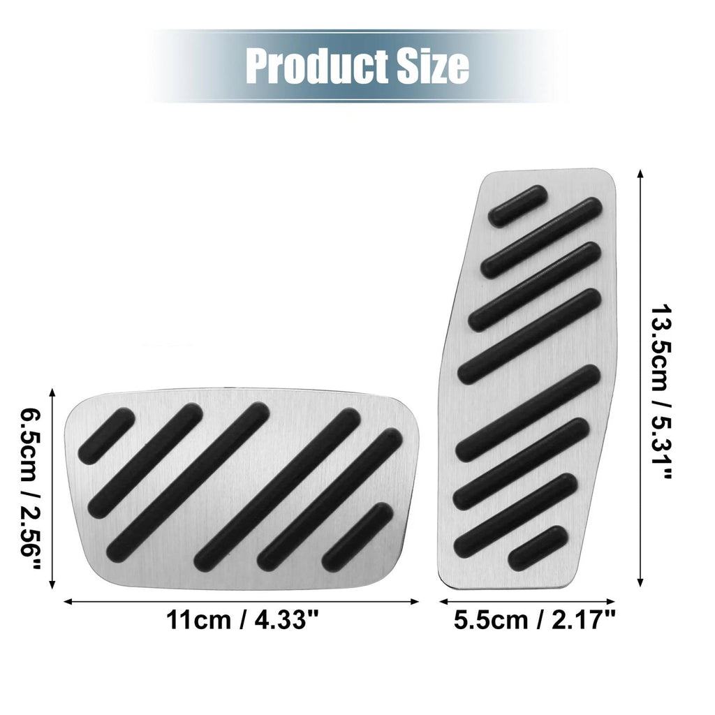 Gas Brake Foot Pedal Cover Kit for Chevrolet Impala (2015–2020) Silver Tone