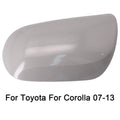 Left Rear View Mirror Housing ABS Plastic White for Toyota Corolla (2007–2013)