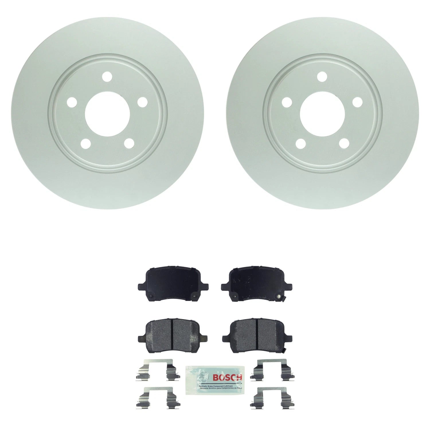 Set of 4 Bosch Front Rotors & Blue Ceramic Disc Brake Pads for Cobalt Malibu Ion (2005–2010)