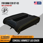 Center Console Lid Armrest Leather Cover for BMW E39 (1997–2003) Yellow Stitch