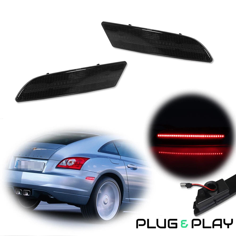 Smoke Lens Red LED Rear Side Marker Lamps for Chrysler Crossfire (2004–2008)
