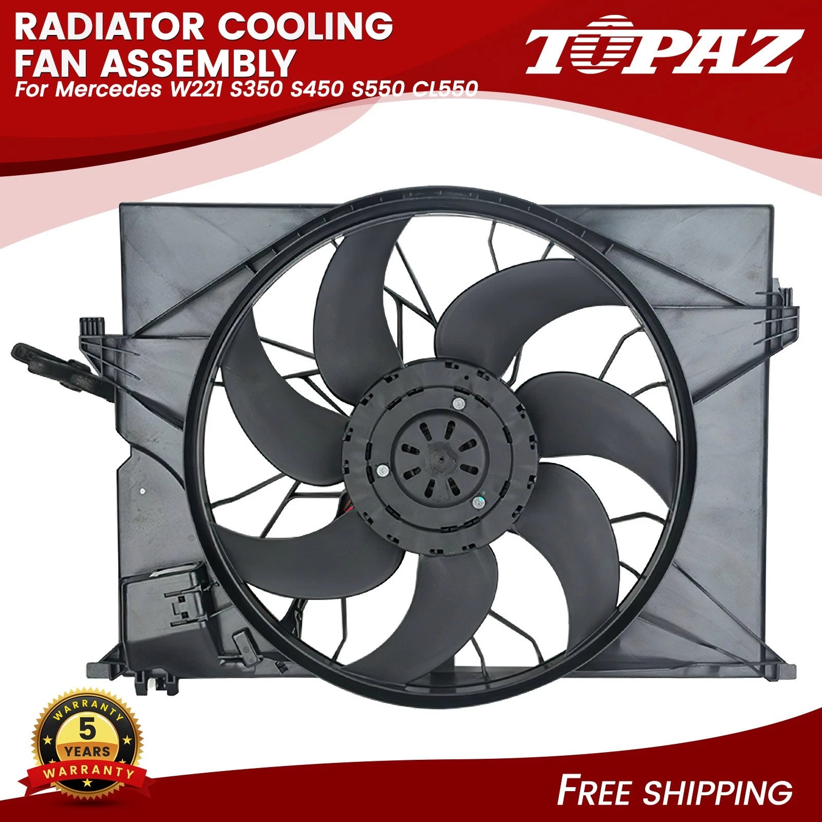 Radiator Cooling Fan Assembly for Mercedes W221 S-Class (2007–2013)