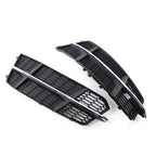 Front Bumper Lower Side Grille for Audi A6 C7 SLine (2014–2018) Black Chrome Pair