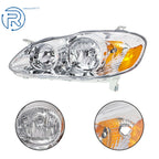 Set of 2 Halogen Headlights for Toyota Corolla (2003-2008)