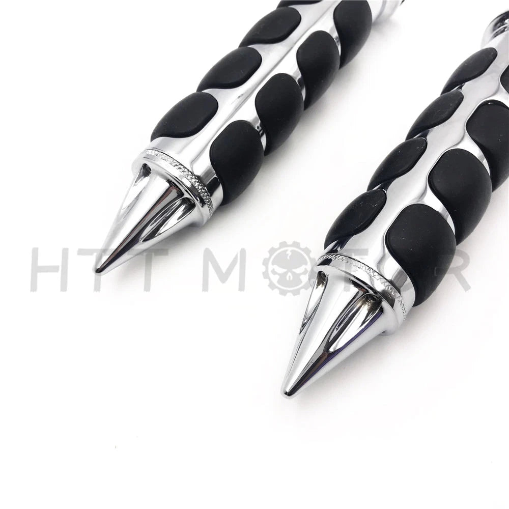 Chrome Spike Handlebar Grips for Harley Davidson FXDL Dyna Low Rider (1")