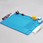 Blue Silicone Heat Resistant Soldering Mat 320 x 230 mm ESD Protection