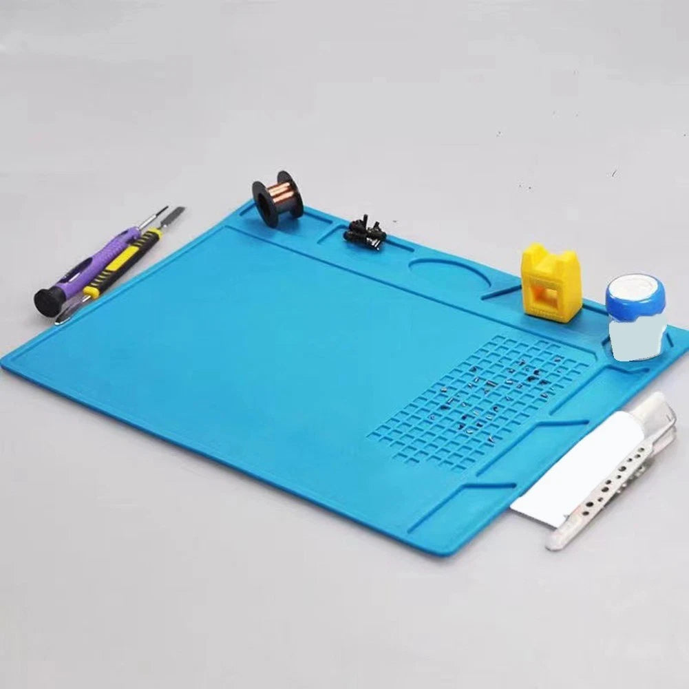 Blue Silicone Heat Resistant Soldering Mat 320 x 230 mm ESD Protection