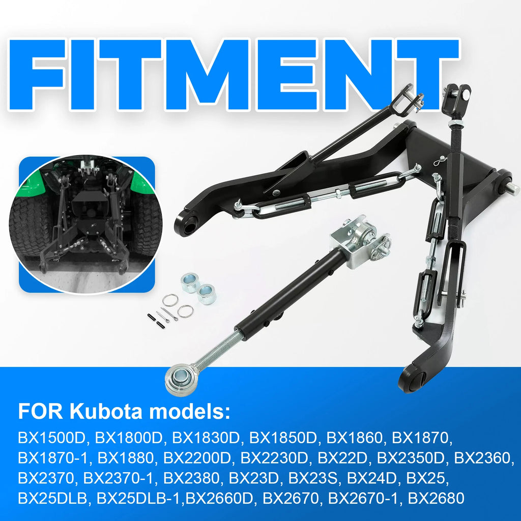 3 Point Hitch Kit for Kubota BX23 BX25 BX25D (2004–2023)