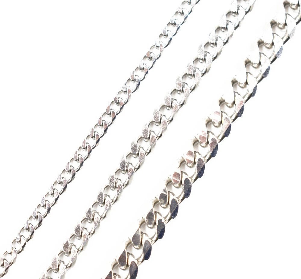 Stainless Steel Cuban Curb Chain Necklace for Men (18"-36")