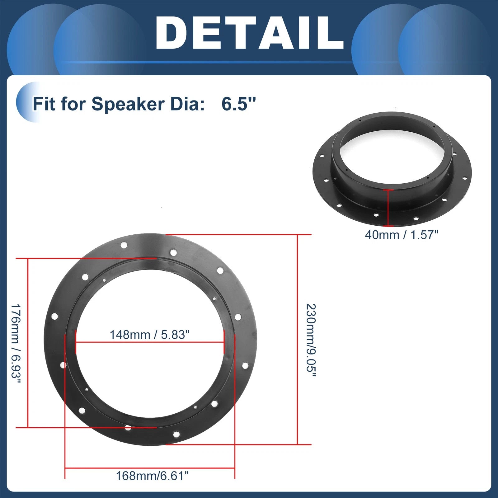 Set of 2 Speaker Spacer Rings for Volkswagen Caddy (2004–2015)