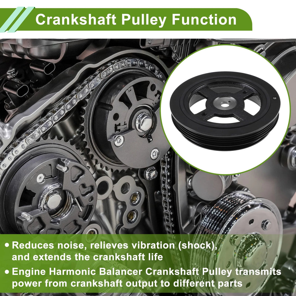Engine Harmonic Balancer Crank Pulley for Lexus Scion xA (2004–2006) 1340721020 Black