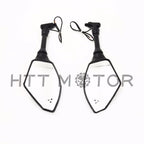 10mm LED Turn Signal Rearview Side Mirrors for Honda Suzuki Cruiser