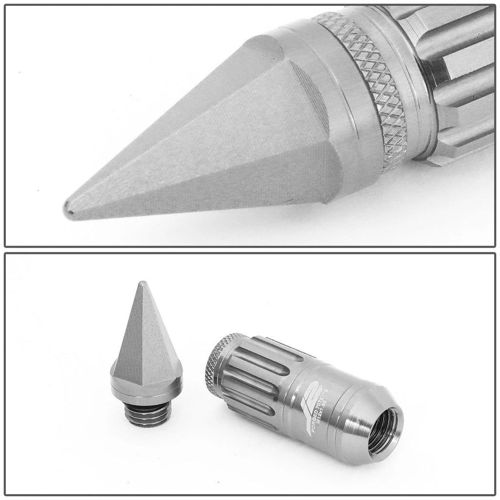 16 Pcs J2 7075 Forged Aluminum M12x1.5 Spiky Cap Lug Nut Set for Universal