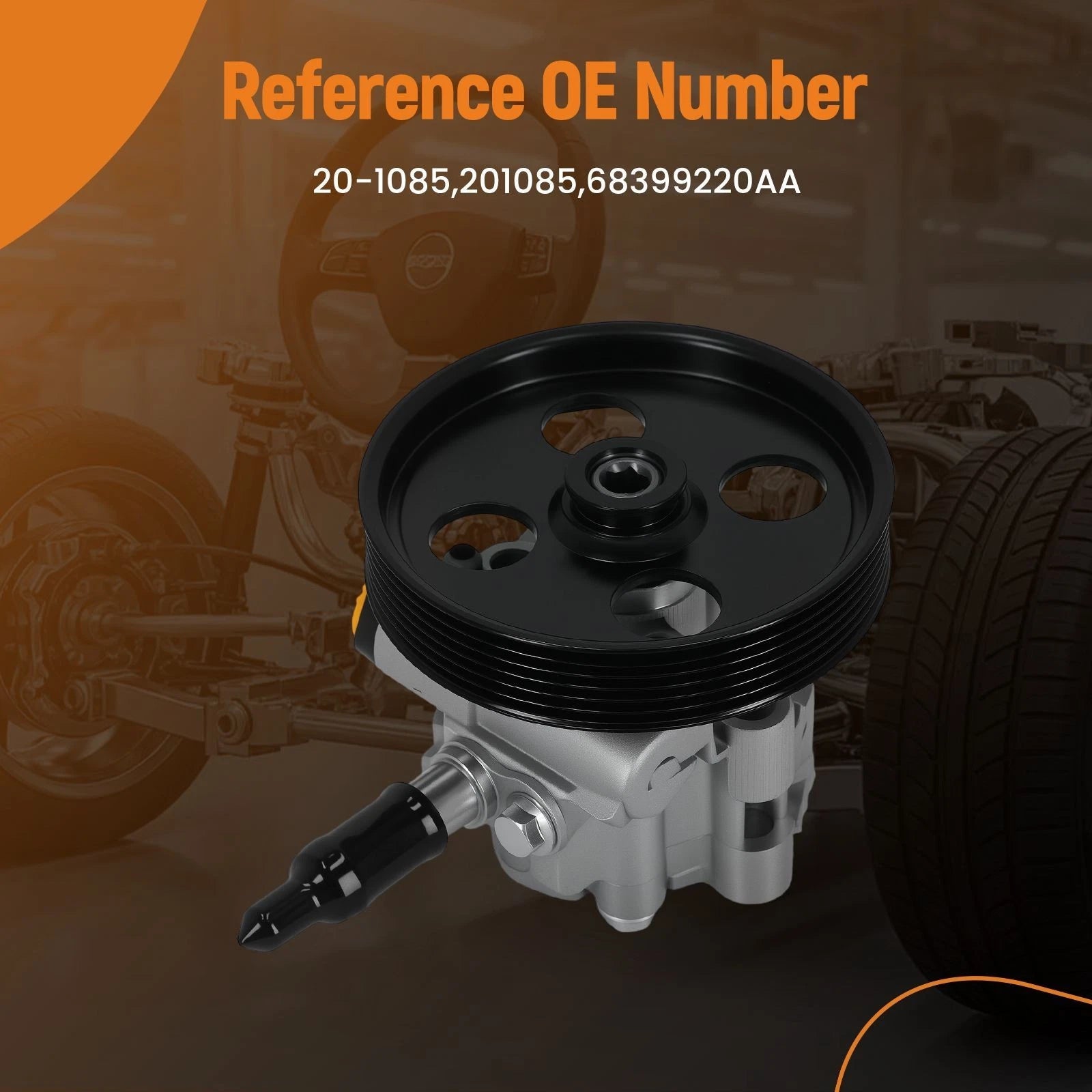 Front Power Steering Pump for Ram 3500 4500 5500 V8 6.4L (2019–2021) 20-1085