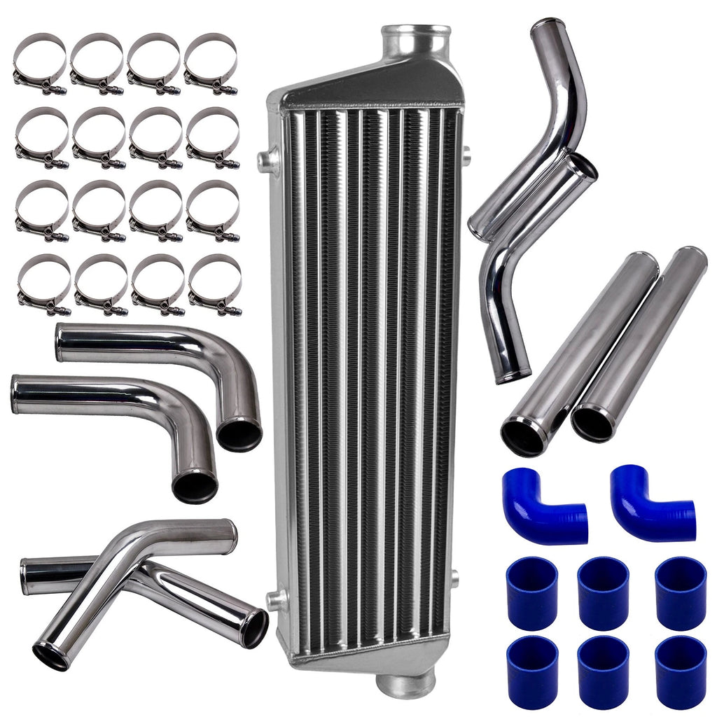 Universal Turbo Intercooler 27"x7"x2.5" & 2.5" Aluminum Pipe Tube & Couplers