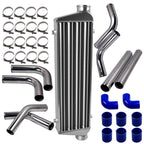 Universal Turbo Intercooler 27"x7"x2.5" & 2.5" Aluminum Pipe Tube & Couplers