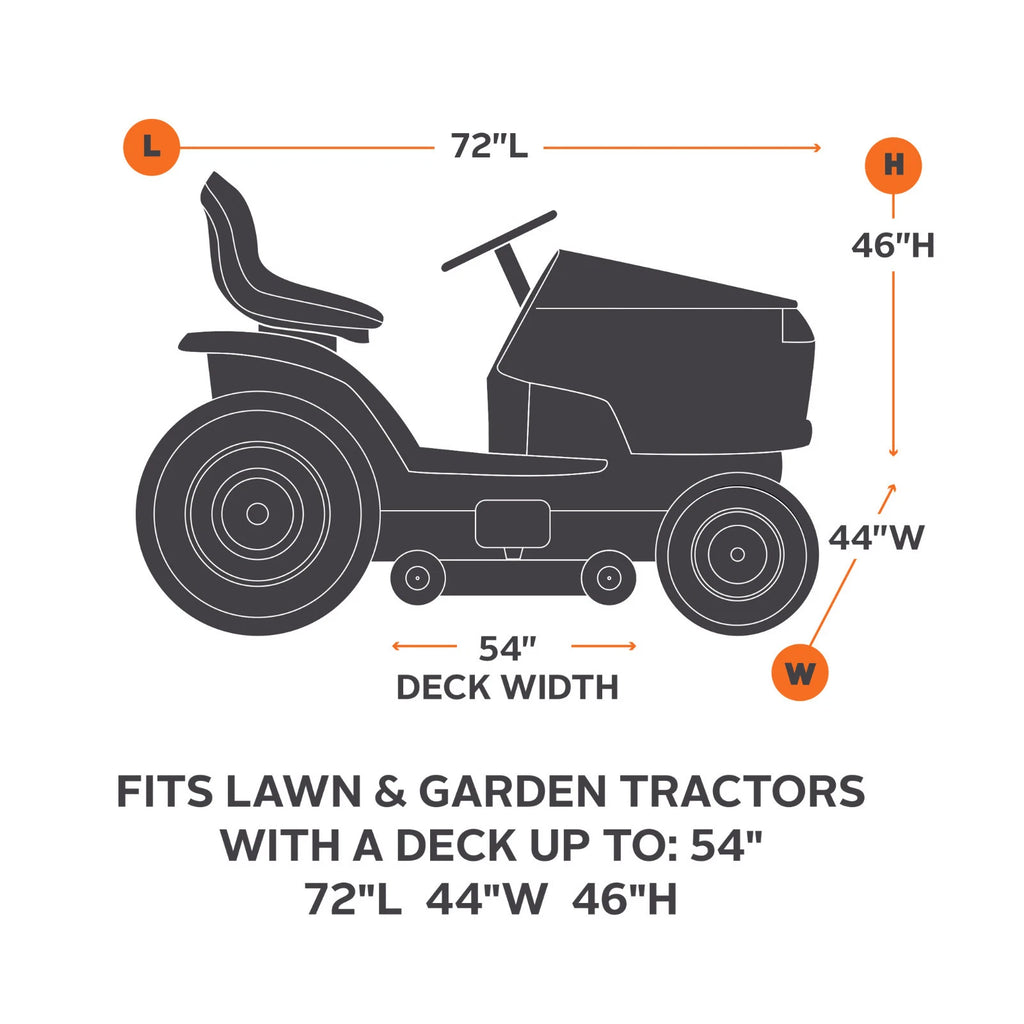 Waterproof Tractor Storage Cover for Lawn Mowers 72"L x 44"W x 46"H