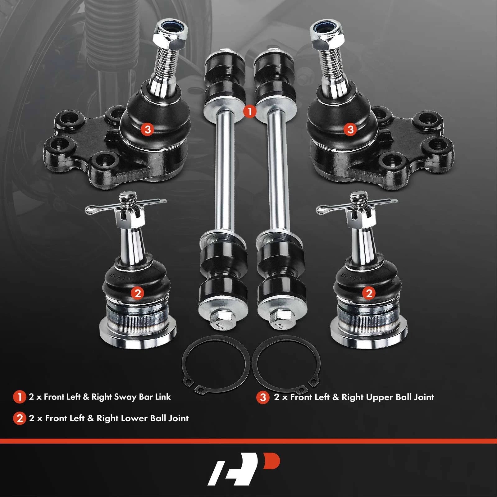 6X Front Sway Bar Link & Ball Joint for Chevy Silverado 1500 (1999–2006)