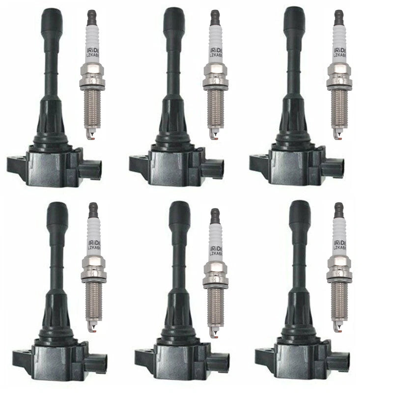 6X Ignition Coils + 6X Iridium Spark Plugs for Nissan 370Z, Infiniti Q70, G37 (2009–2020)