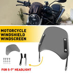 Windshield for Motorcycle (5-7" Original Modified Headlight)