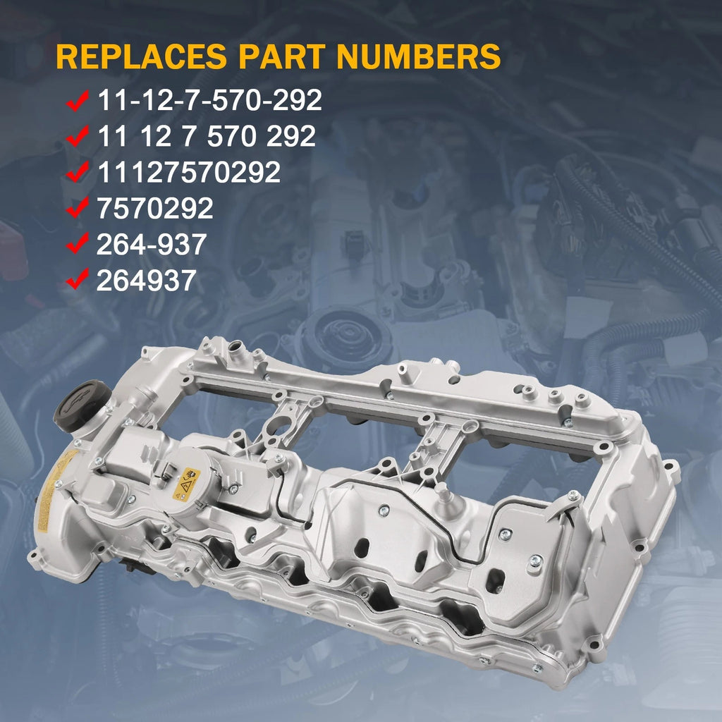 Aluminum Valve Cover with Gasket & Cap for BMW 135i 335i 535i 640i 740i X3 X5 (2007–2019)