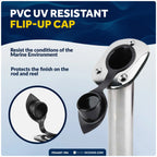 Set of 4 Flush Mount Fishing Rod Holders for 30 Degree Angled Installation