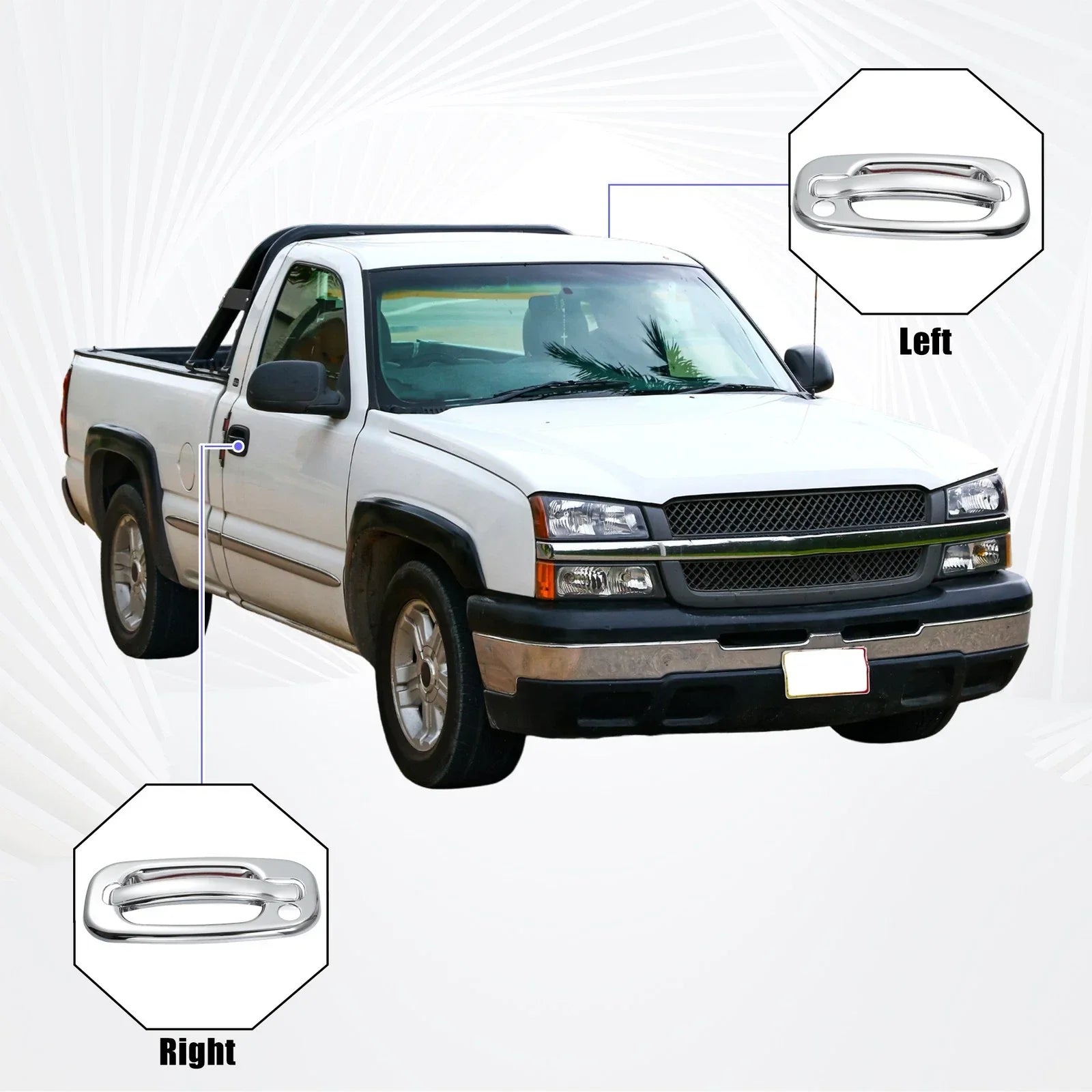 Exterior Door Handle Cover for Chevrolet Tahoe (2000-2006) - 2 x Keyhole