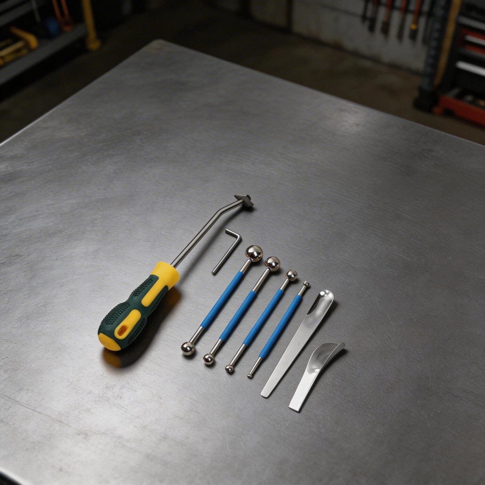 8-Piece Grout Removal Tool Set with Steel and Rubber for Tile Seam Repair