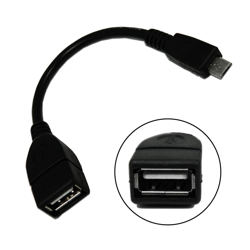 Micro USB Male to USB 2.0 Female OTG Adapter Cable for All Models (2019-2025)