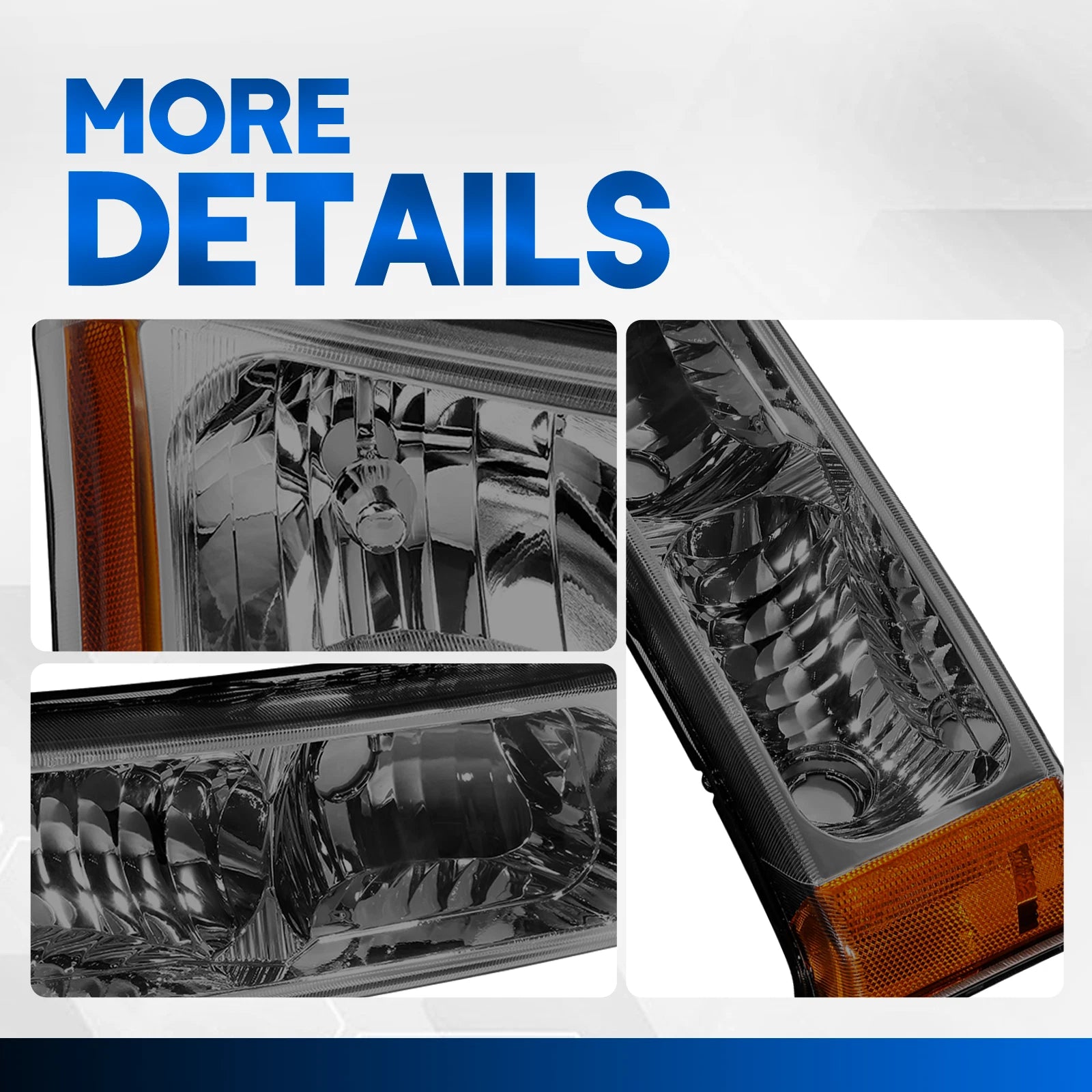 Smoked Housing Amber Corner Headlights for Chevrolet Silverado (2003–2006)