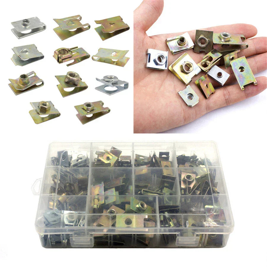 150 x Metal U-Type Clips for Car Auto Body Panel Fender Bumper Fasteners