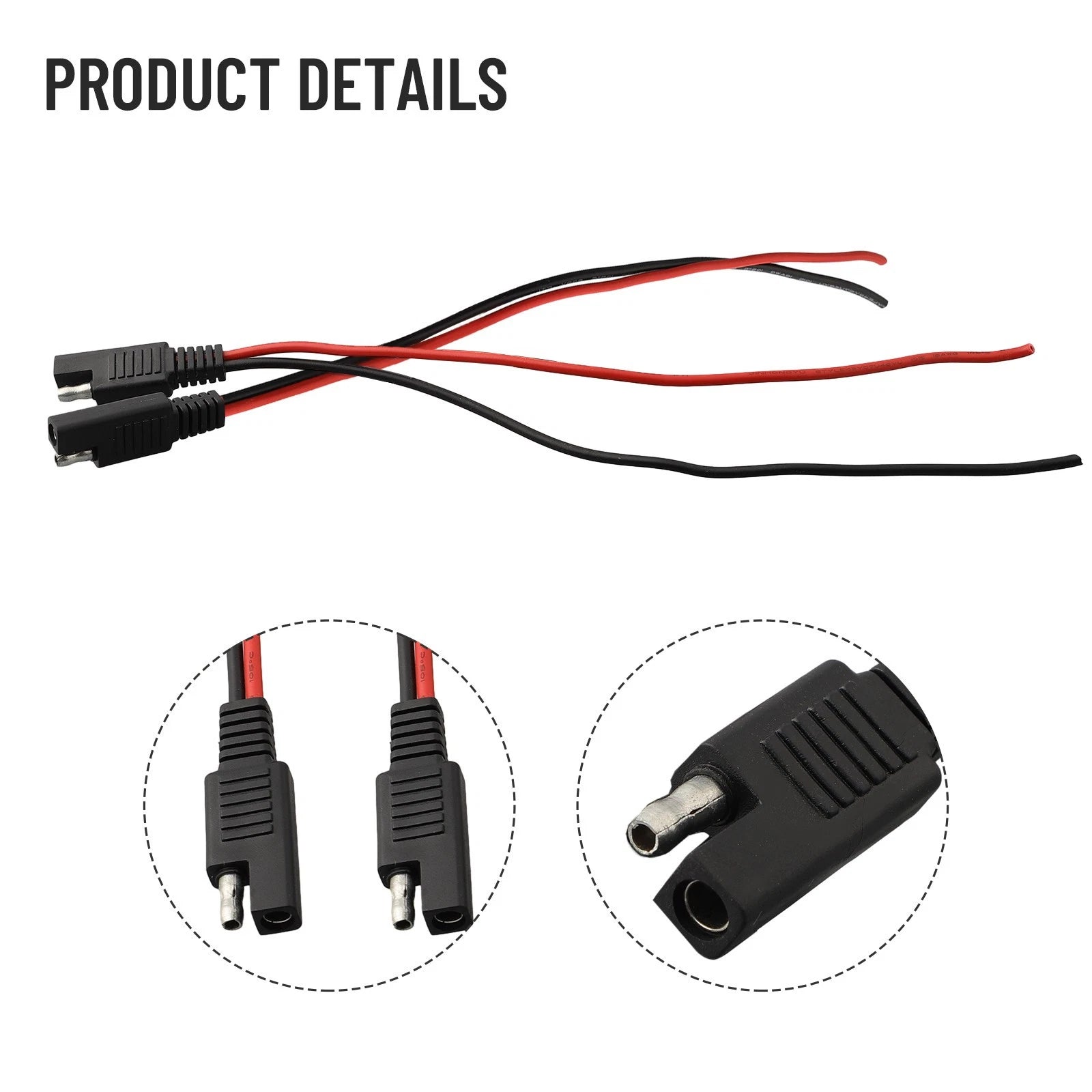 Flexible SAE Extension Cable 18AWG 0.5Ft for Automotive Equipment