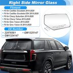 Right Side Heated Mirror Glass for Chevy Suburban Tahoe (2015–2020) 22976560