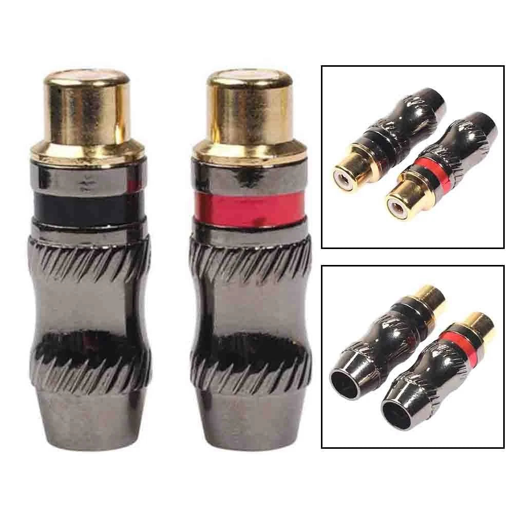 2X RCA Female Connector for Lotus (Solder Type, Gold Plated)