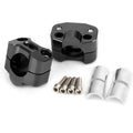 CNC Aluminum Handlebar Risers for Universal Clamp Mount (22-28mm) Black T9