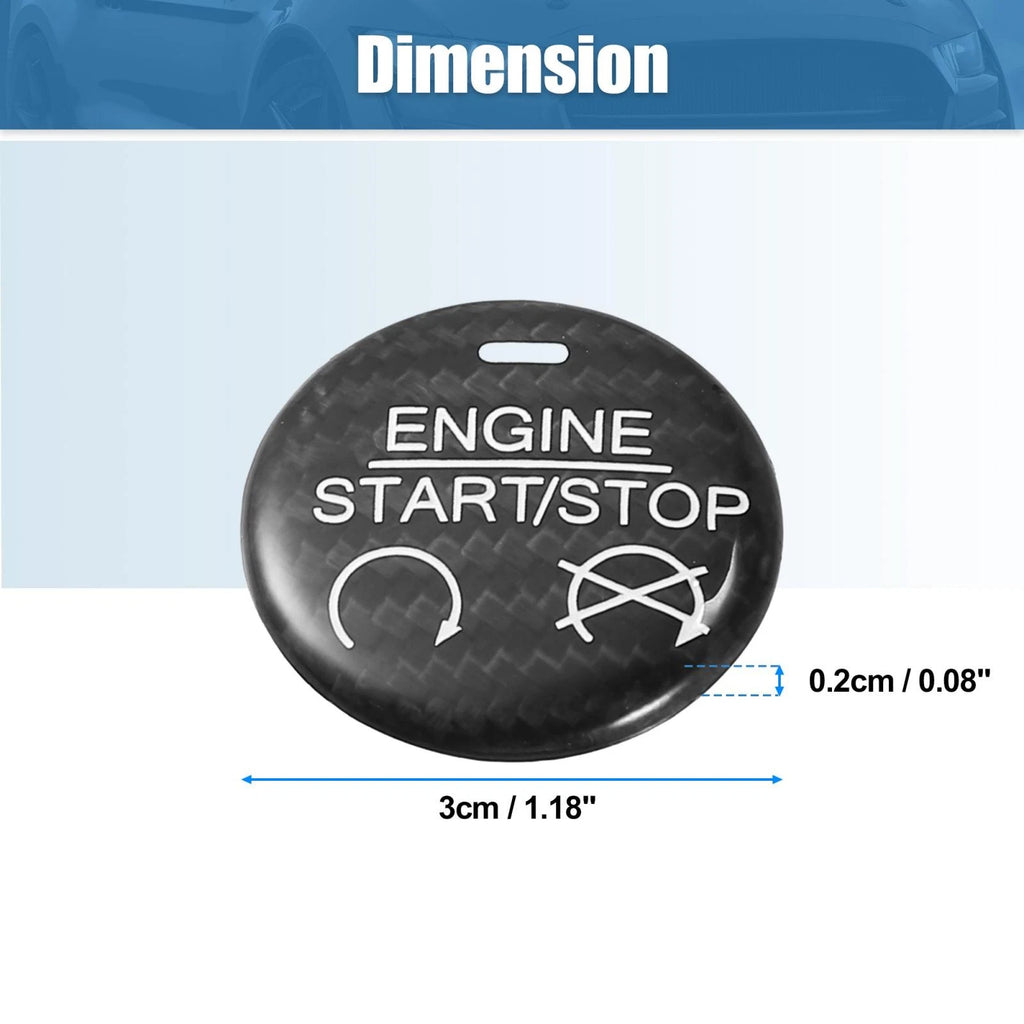 Engine Start Stop Button Sticker Decal Trim for Ford Mustang (2015–2022) Black