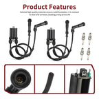 2 x Ignition Coil & Spark Plug W/ Cap for Honda CB750 Nighthawk 750(1991–2003)