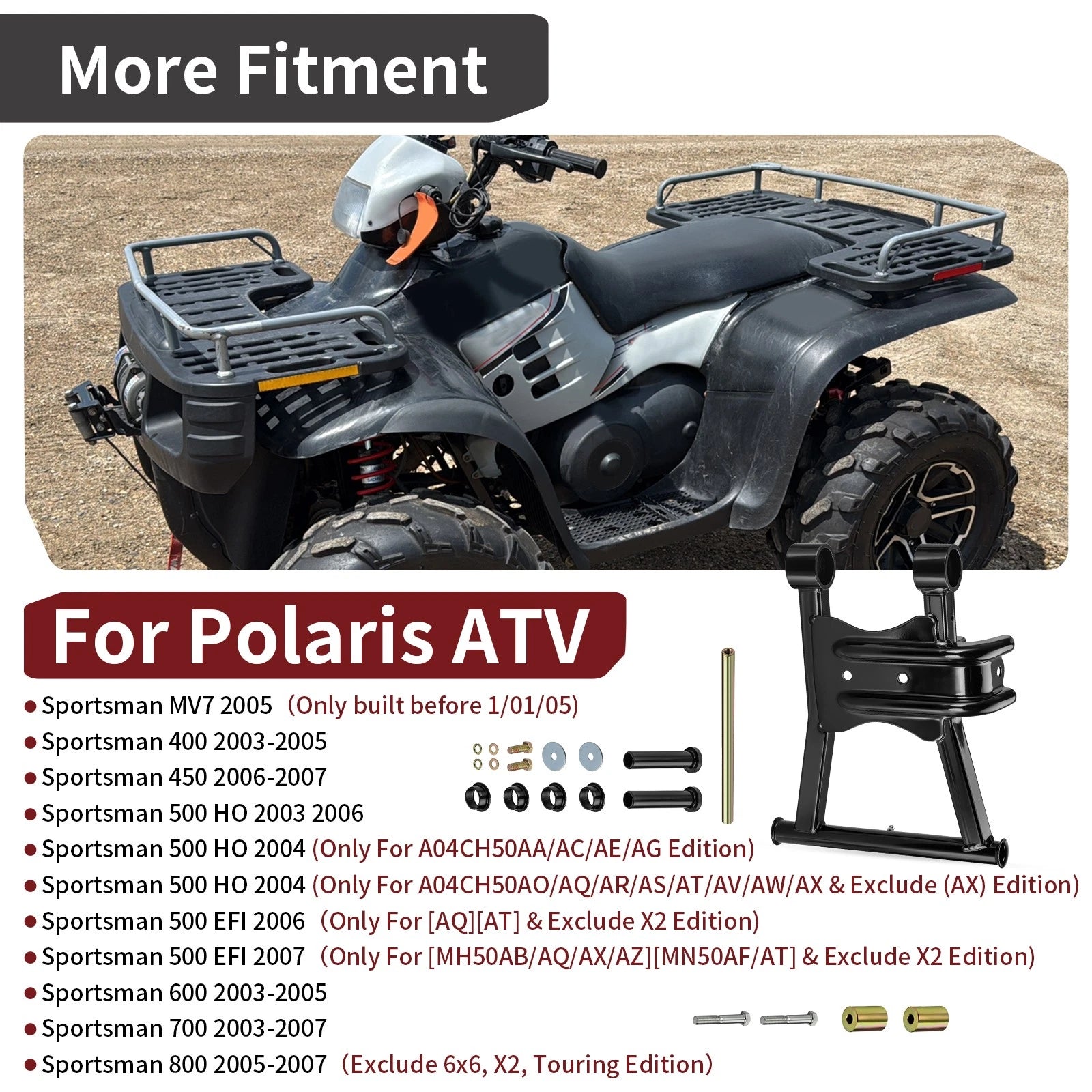 Rear Lower Right A-Arm w/ Bushing for Polaris Sportsman MV7 (2002–2014)